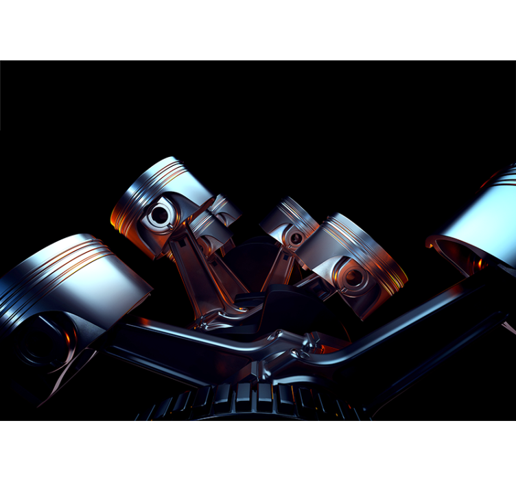 Wall mural vehicle engine part detail - TenStickers