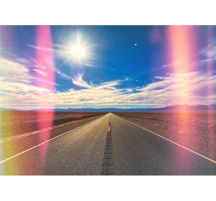 Desert Highway Scene landscape wall mural - TenStickers