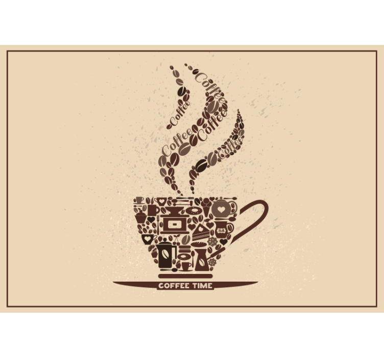 Coffee Time Phrase quote wall mural - TenStickers