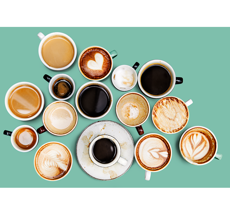Quote wall mural coffee cup collection - TenStickers