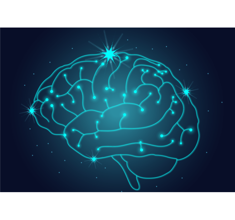 Neon Brain Concept abstract wall mural - TenStickers