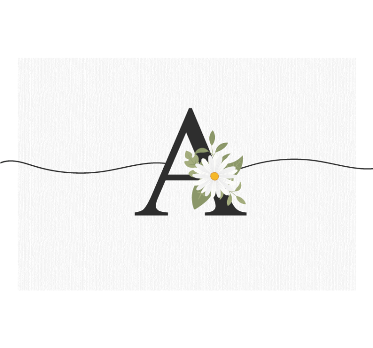 Wall mural teen bedroom personalized initial daisy - TenStickers