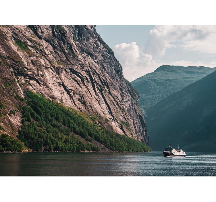 Majestic fjord scene landscape wall mural - TenStickers