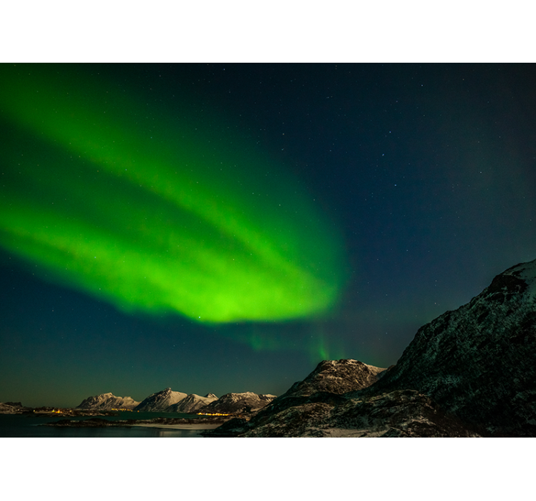 Nature wallpaper northern lights display - TenStickers
