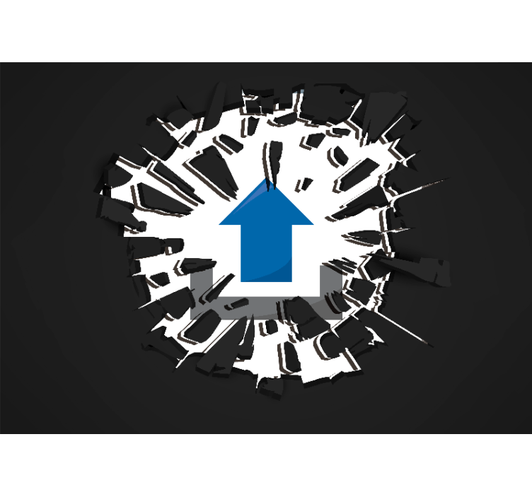 3d wallpaper breaking through perspective - TenStickers