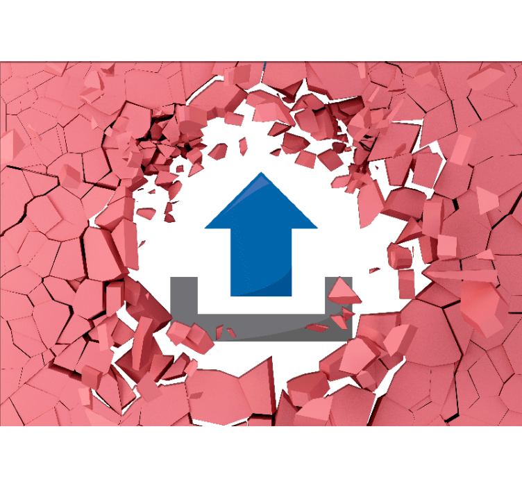 3d wallpaper breaking through barriers - TenStickers