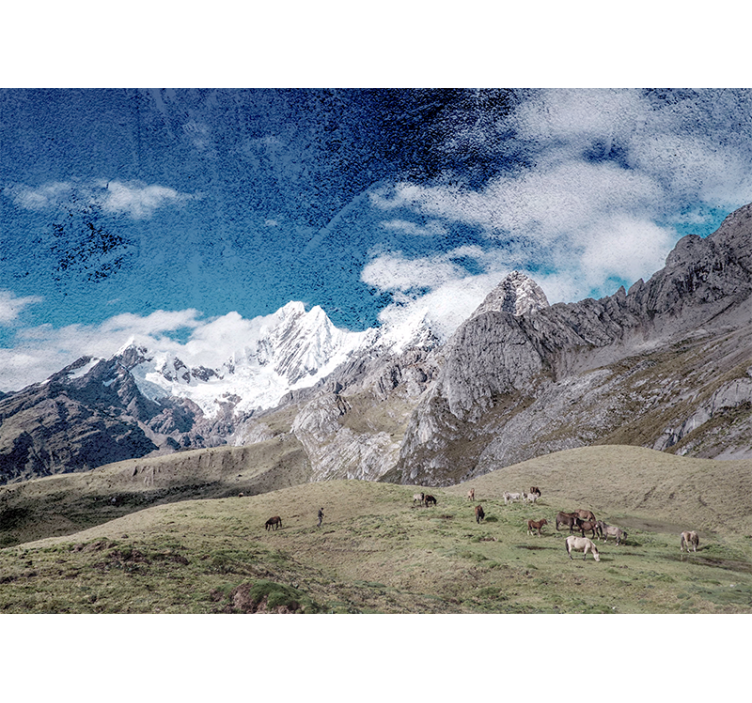 Majestic Mountain Range landscape wall mural - TenStickers