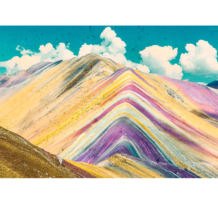 Landscape wall mural colorful mountain peaks - TenStickers