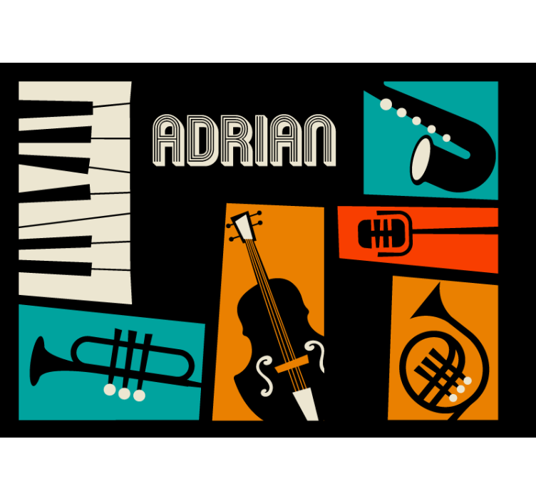 Music wall mural vibrant musical instruments - TenStickers