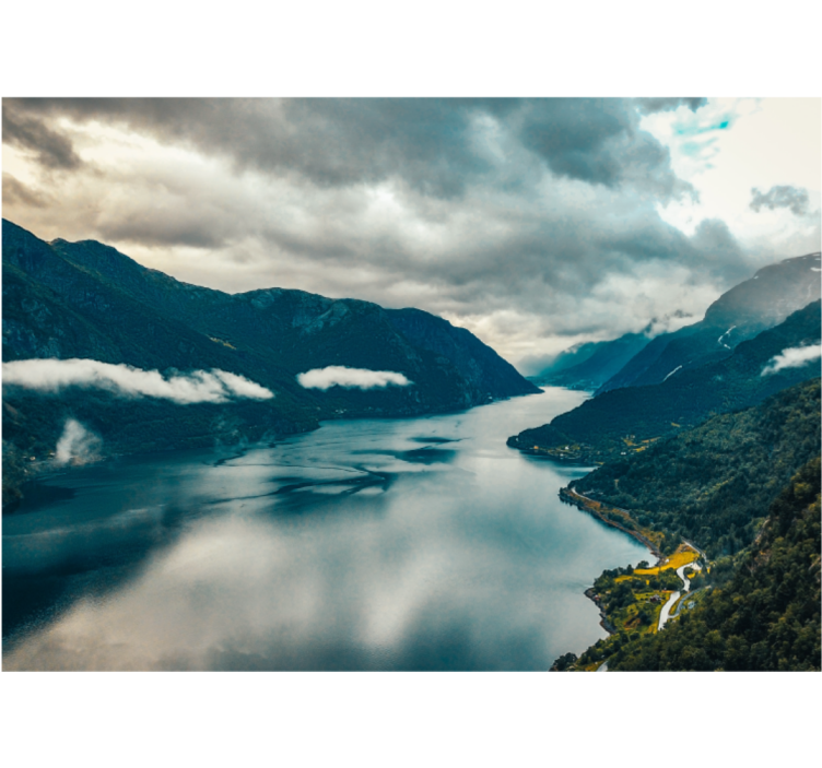 Landscape wall mural mountain lake reflection - TenStickers