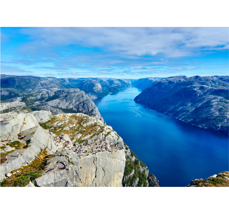 Scenic Fjord View landscape wall mural - TenStickers