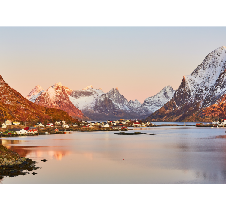 Landscape wall mural mountainous seaside calm - TenStickers
