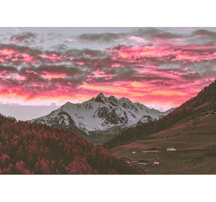 Wall mural mountain beautiful sunset view - TenStickers