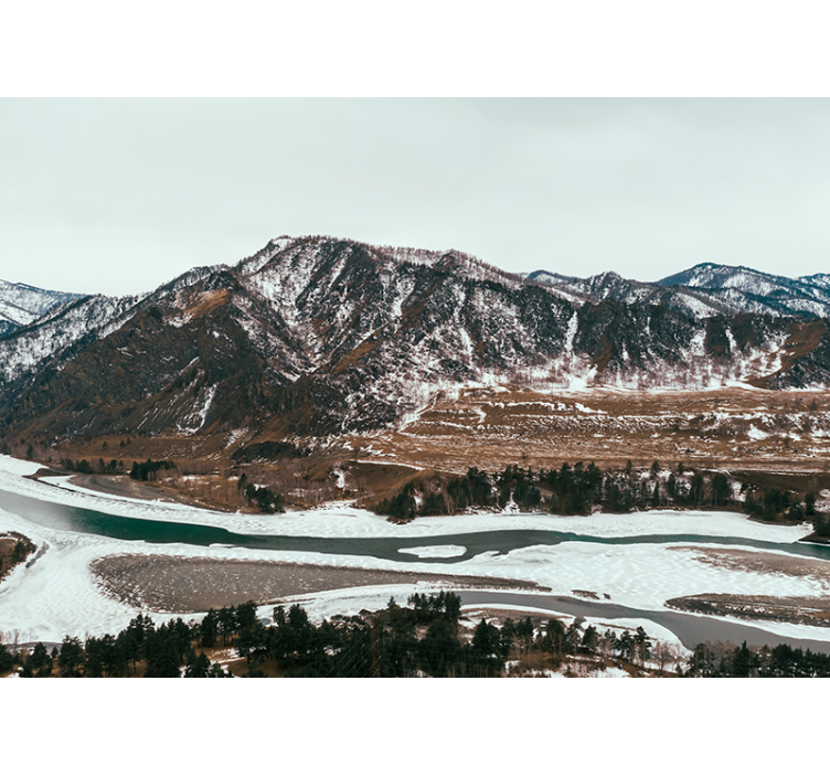 Landscape wall mural mountain river scene - TenStickers