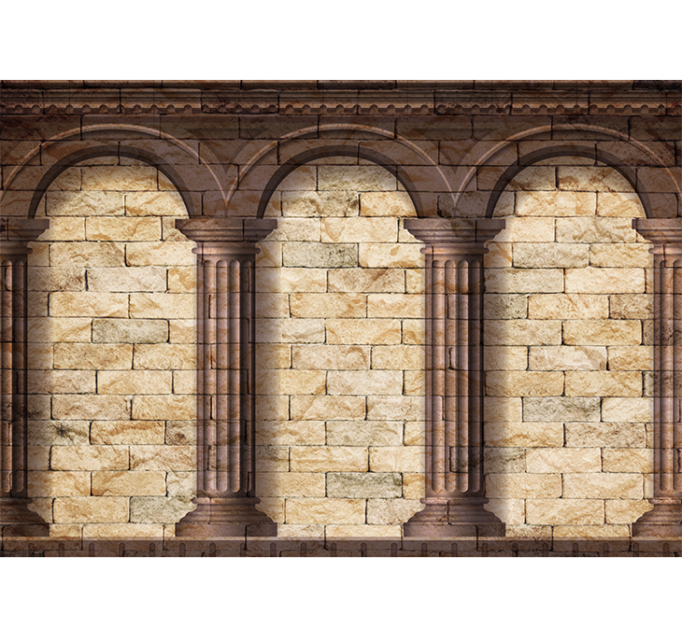 Classic art wall mural arched stone columns - TenStickers