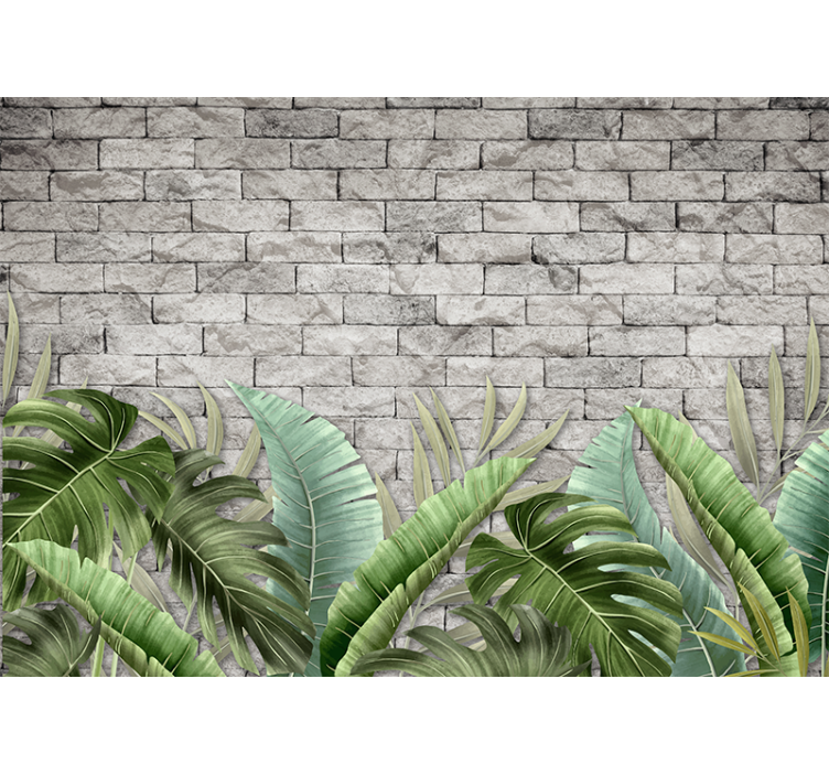 Nature wallpaper lush tropical foliage - TenStickers