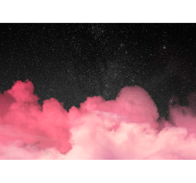 Wall mural mountain starry pink clouds - TenStickers