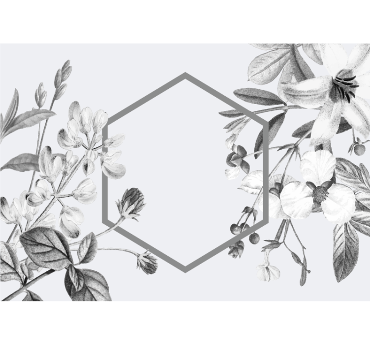 Gray plants arrengment flower wall mural - TenStickers