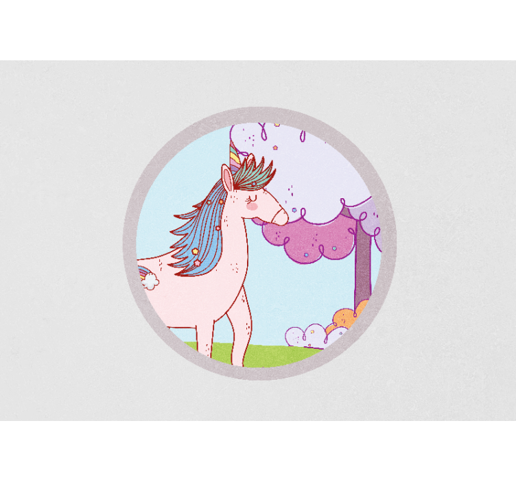 Playful unicorn fantasy romantic wall mural - TenStickers