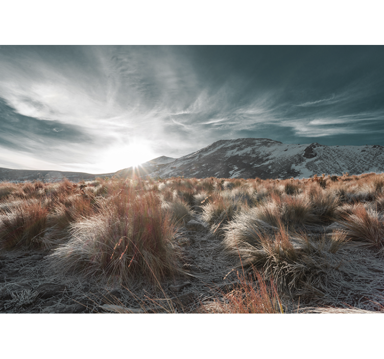 Landscape wall mural mountain sunrise scene - TenStickers