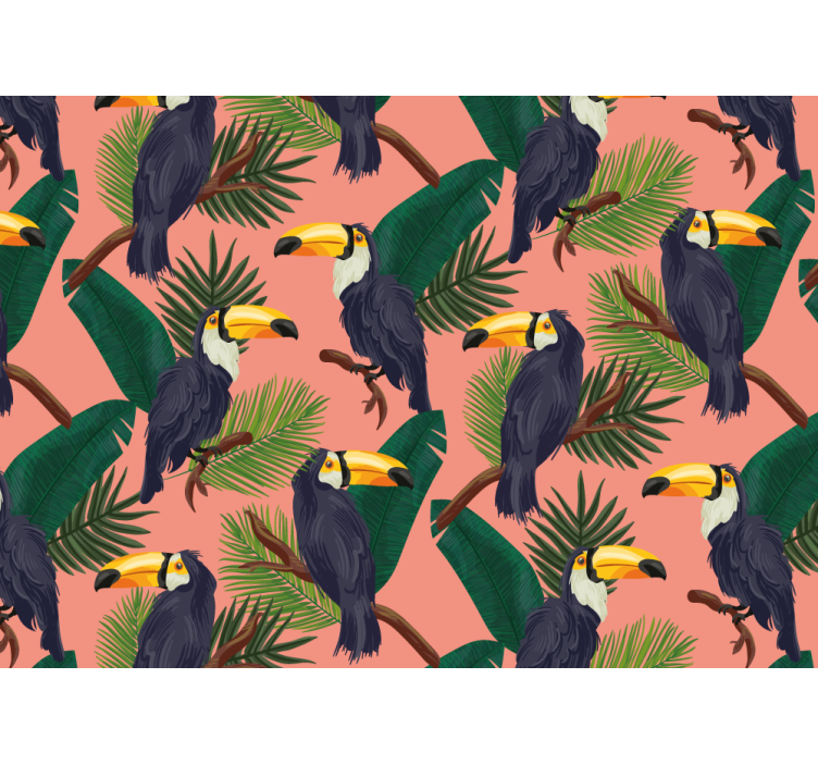 Animals wall mural tropical toucans design - TenStickers