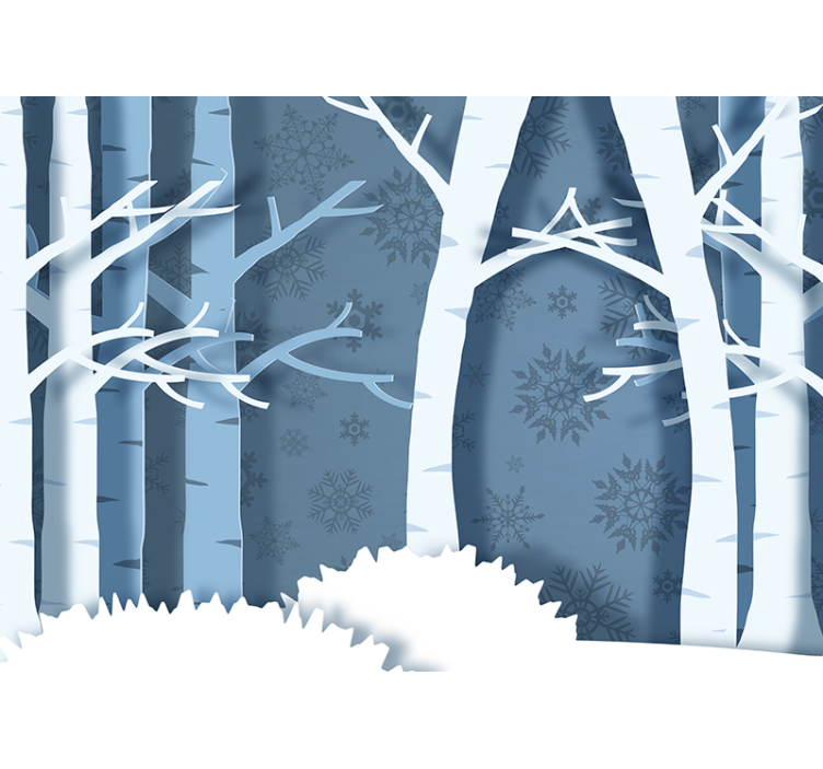 Forest wall mural icy birch trees - TenStickers