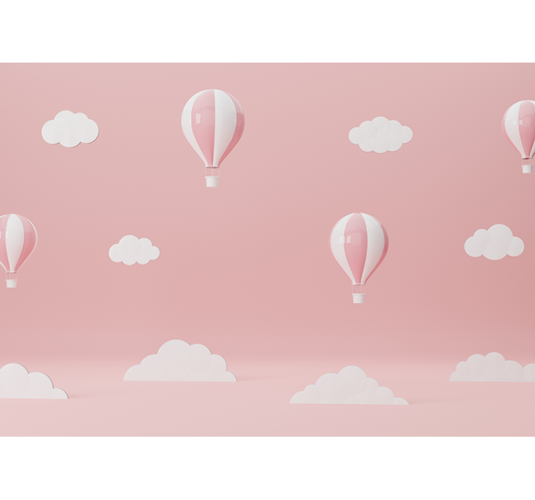 Romantic wall mural colorful sky balloons - TenStickers