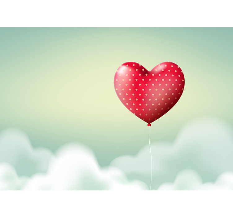 Romantic wall mural heart balloon - TenStickers