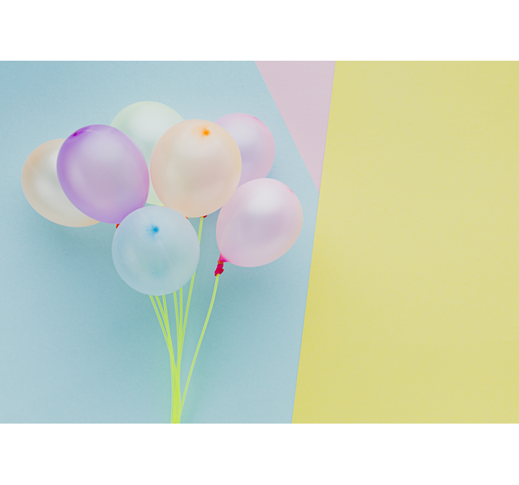 Childrens wall mural colorful balloon display - TenStickers