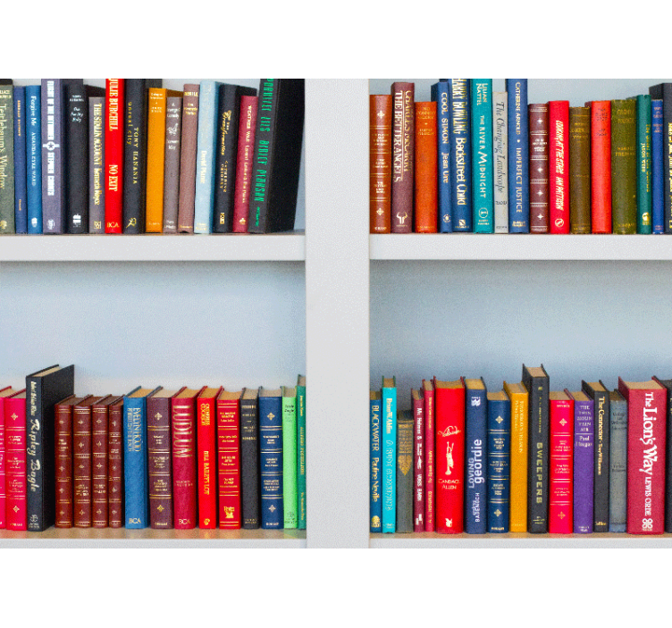 Quote wall mural bookshelf with colors - TenStickers