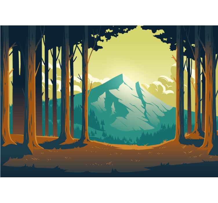 Wall mural mountain scenic forest mountain - TenStickers