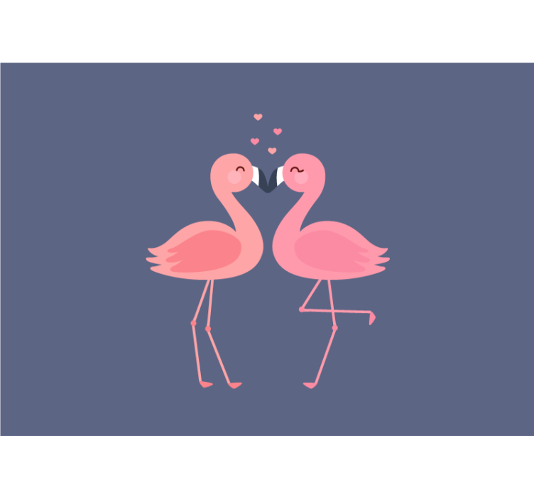 Romantic wall mural flamingos in love - TenStickers