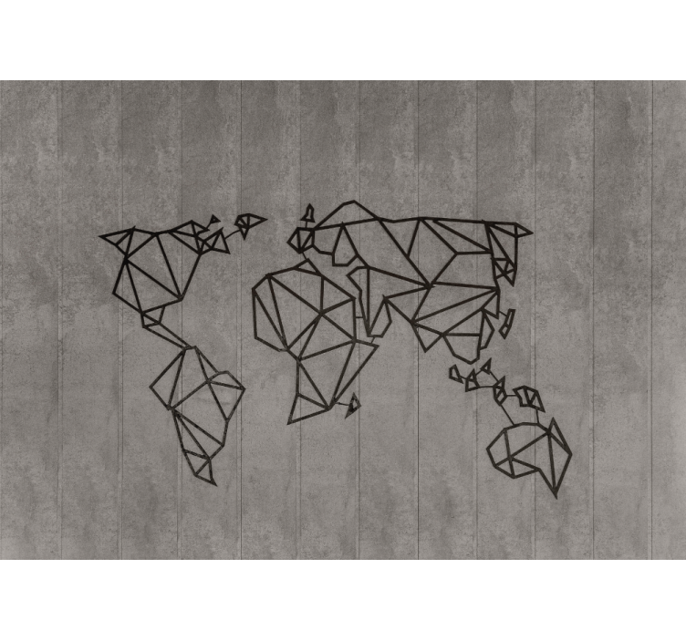World map wallpaper geometric world outline - TenStickers