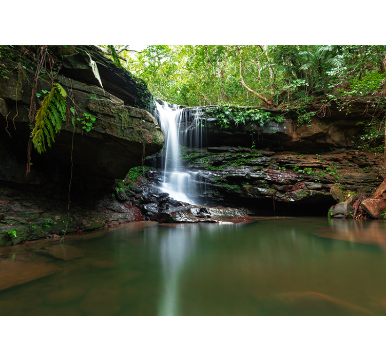 Wall mural nature tranquil waterfall scene - TenStickers