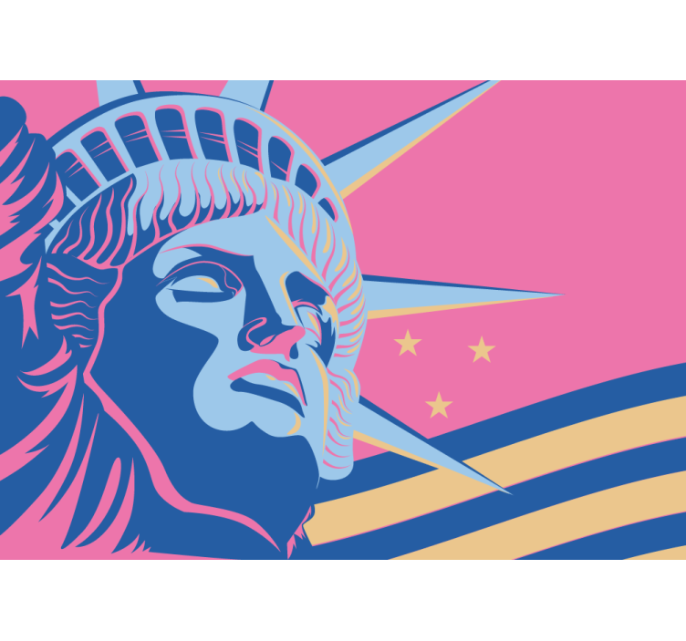 City wall mural liberty monument - TenStickers