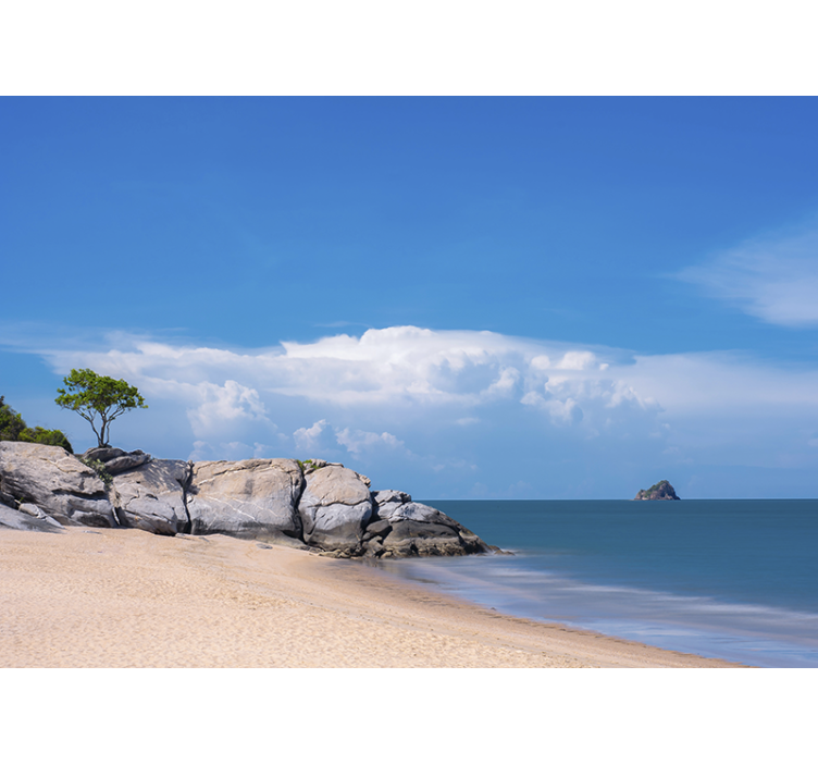 Landscape wall mural serene beach view - TenStickers
