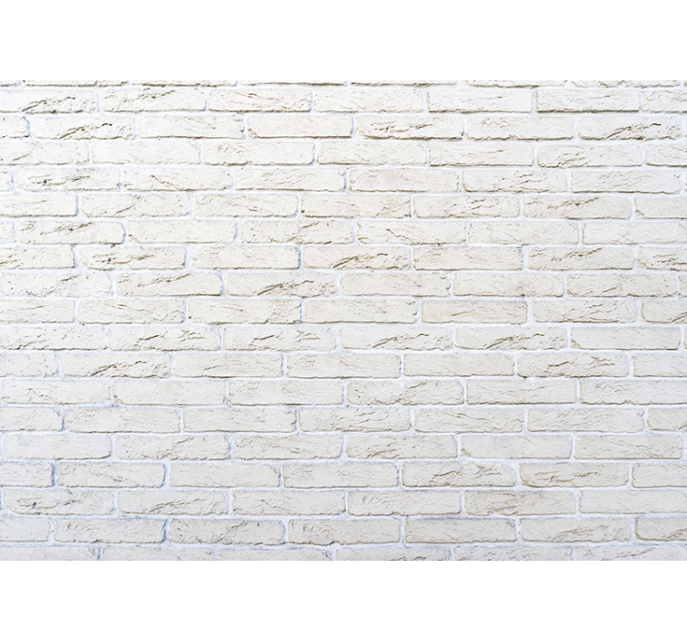 Mural stone wall white brick pattern - TenStickers
