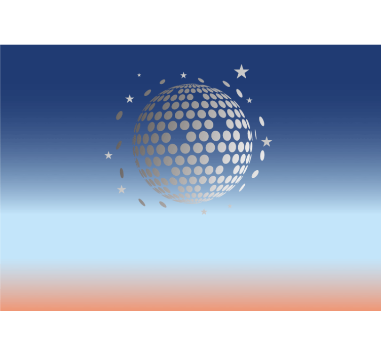 Music wall mural disco ball pattern - TenStickers