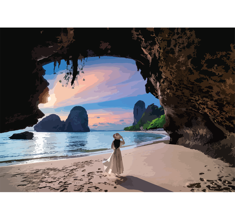 Landscape wall mural serene beach getaway - TenStickers