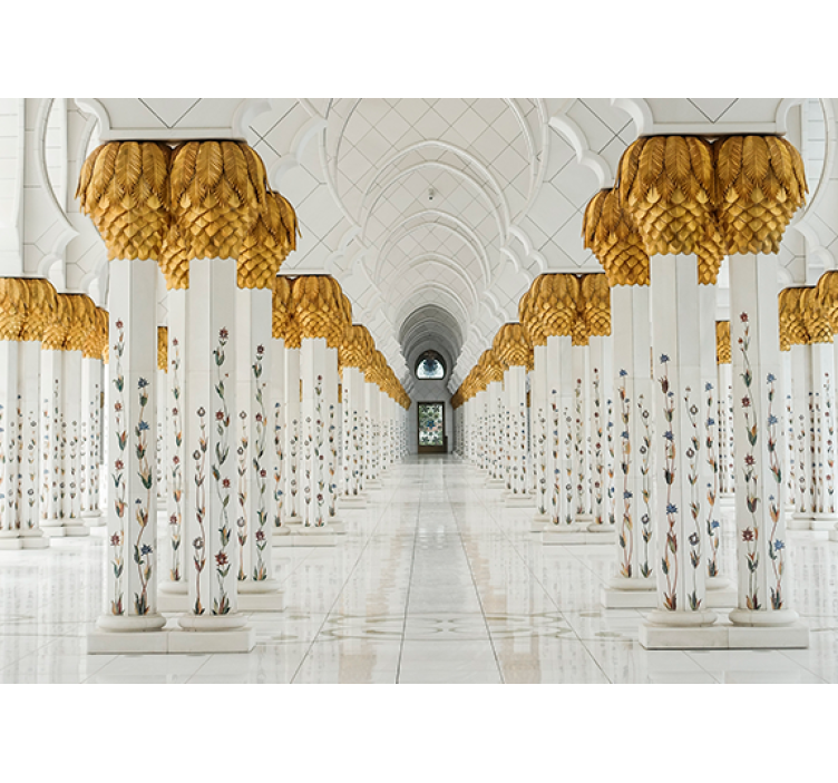 African wall mural majestic column foyer - TenStickers