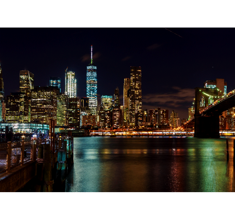 Wall mural new york manhattan nightscape - TenStickers