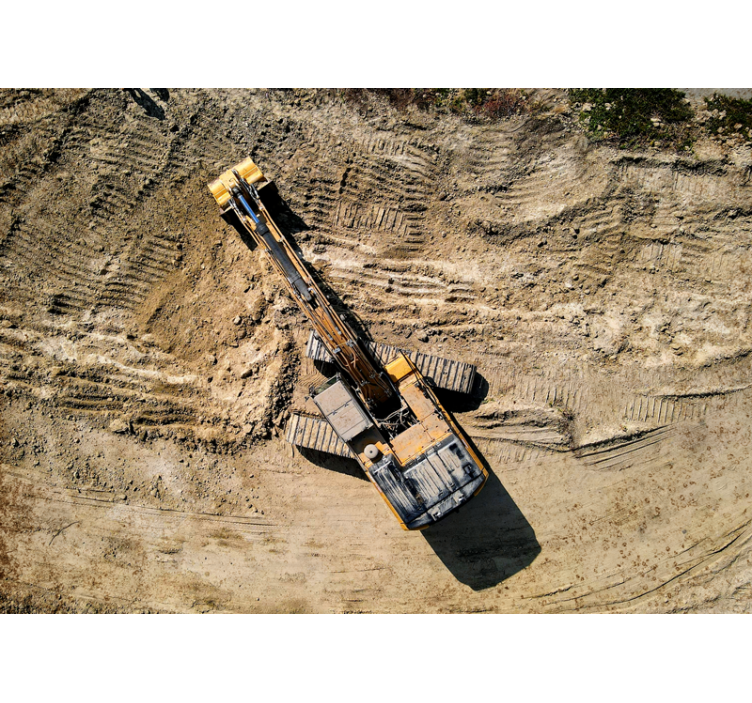 Wall mural vehicle excavator in action - TenStickers