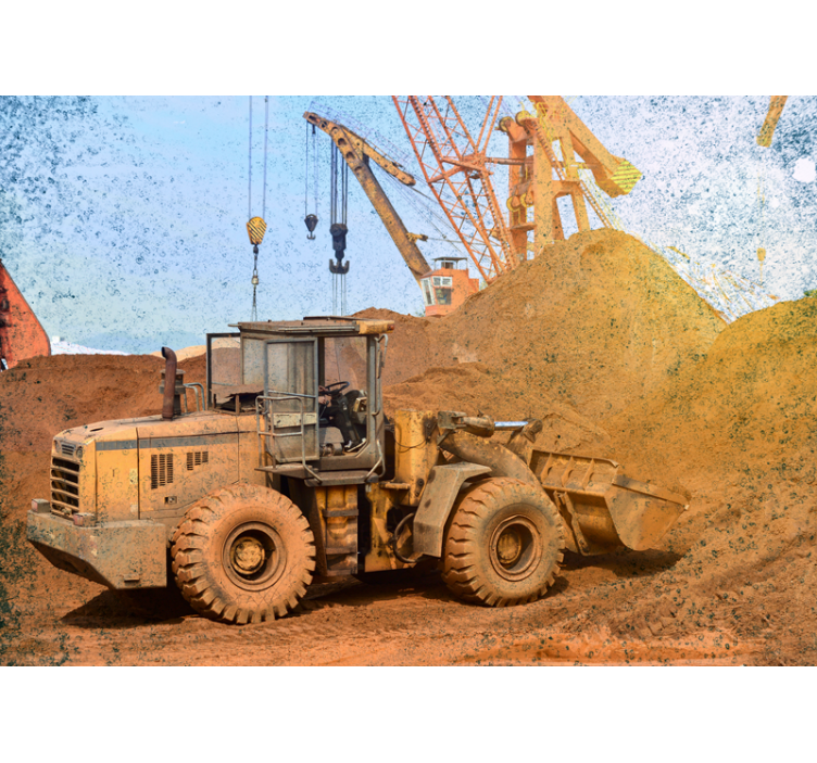 Wall mural vehicle construction loader equipment - TenStickers