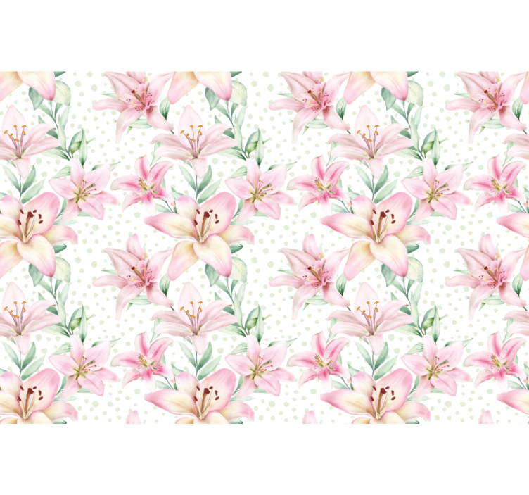 Poppy wall mural delicate lily floral design - TenStickers