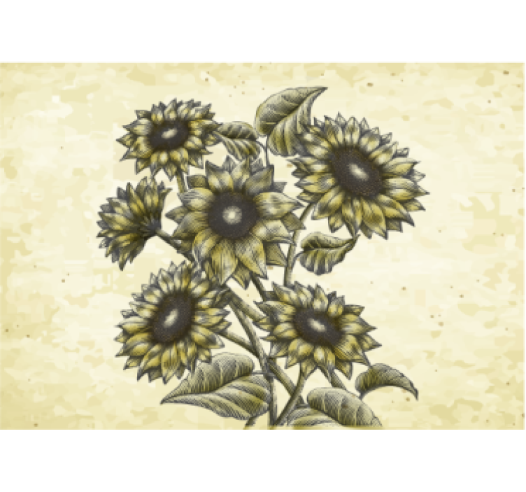 Flower wall mural sunflower floral arrangement - TenStickers