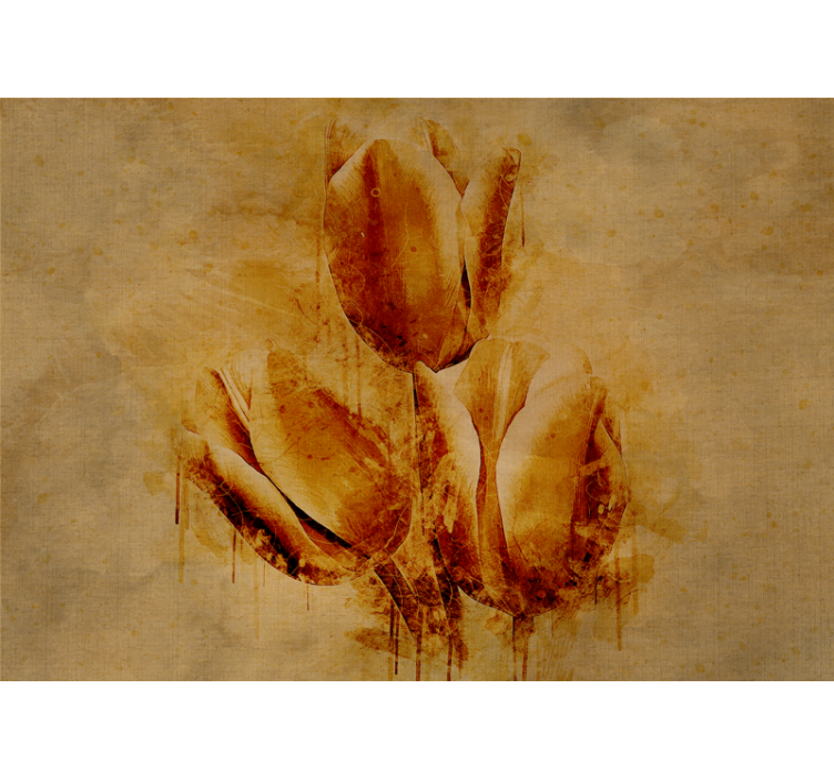 Flower wall mural elegant tulip arrangement - TenStickers