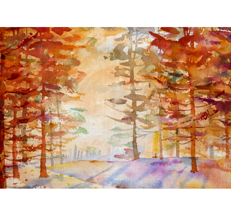 Wall mural nature autumn forest scene - TenStickers