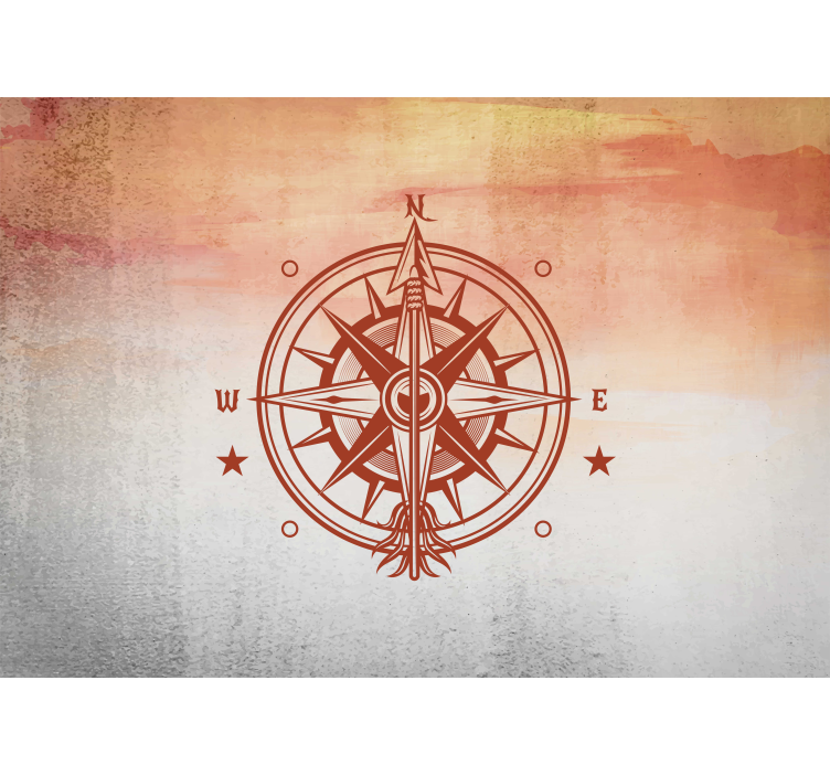 Compass north direction quote wall mural - TenStickers