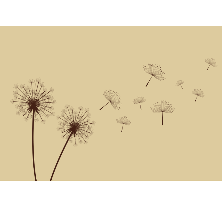 Flower wall mural dandelion breeze design - TenStickers