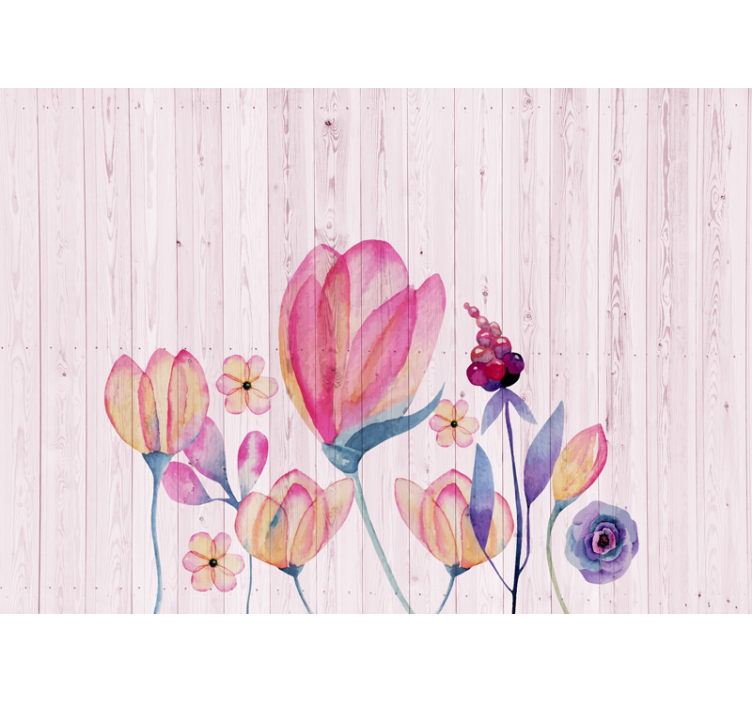 Flower wall mural graceful floral arrangement - TenStickers